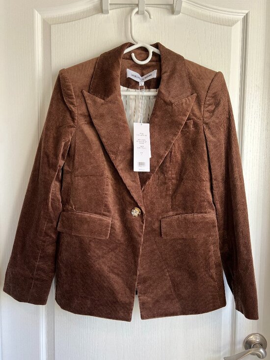 NWT Veronica Beard Reagan Dickey Corduroy Blazer Jacket Cocoa Brown $589 Size 6 - Picture 2 of 16